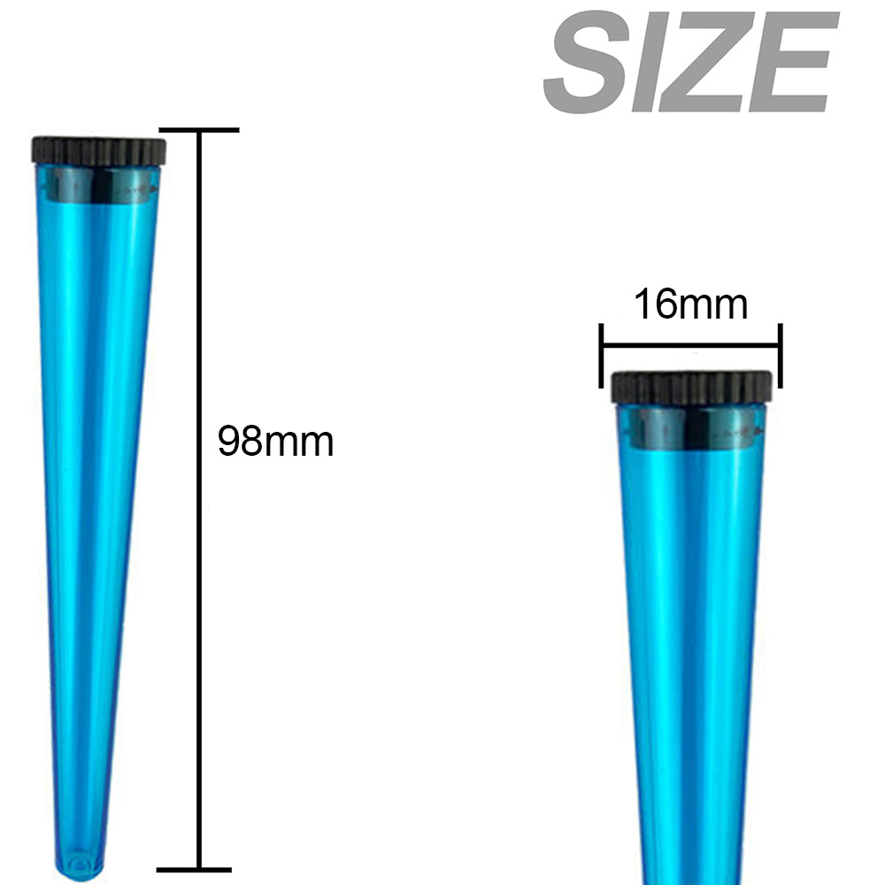 98mm Waterprool Plastic Pre Roll Conical Tubes with Lid