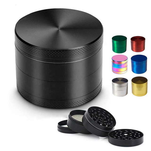 Manual Herb Grinder 4 Layer Zinc Alloy Aluminium Premium Metal Tobacco Grinder